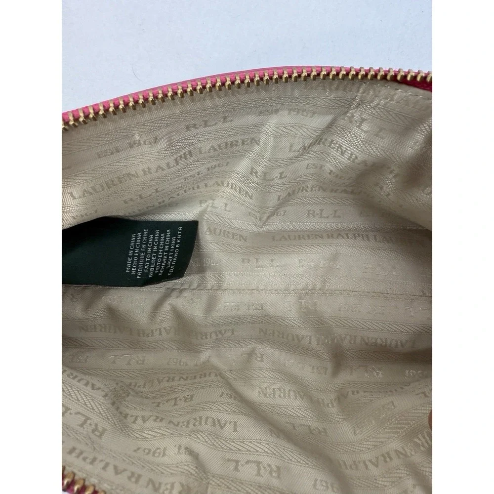 NWOT Lauren Ralph Lauren Pink Sloan Street‎ Triangle Cosmetic Bag